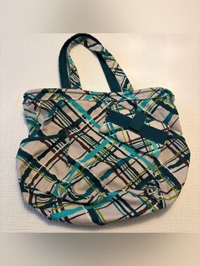 Thirty-One Retired Retro Metro Plaid Bucket Bag & Wallet